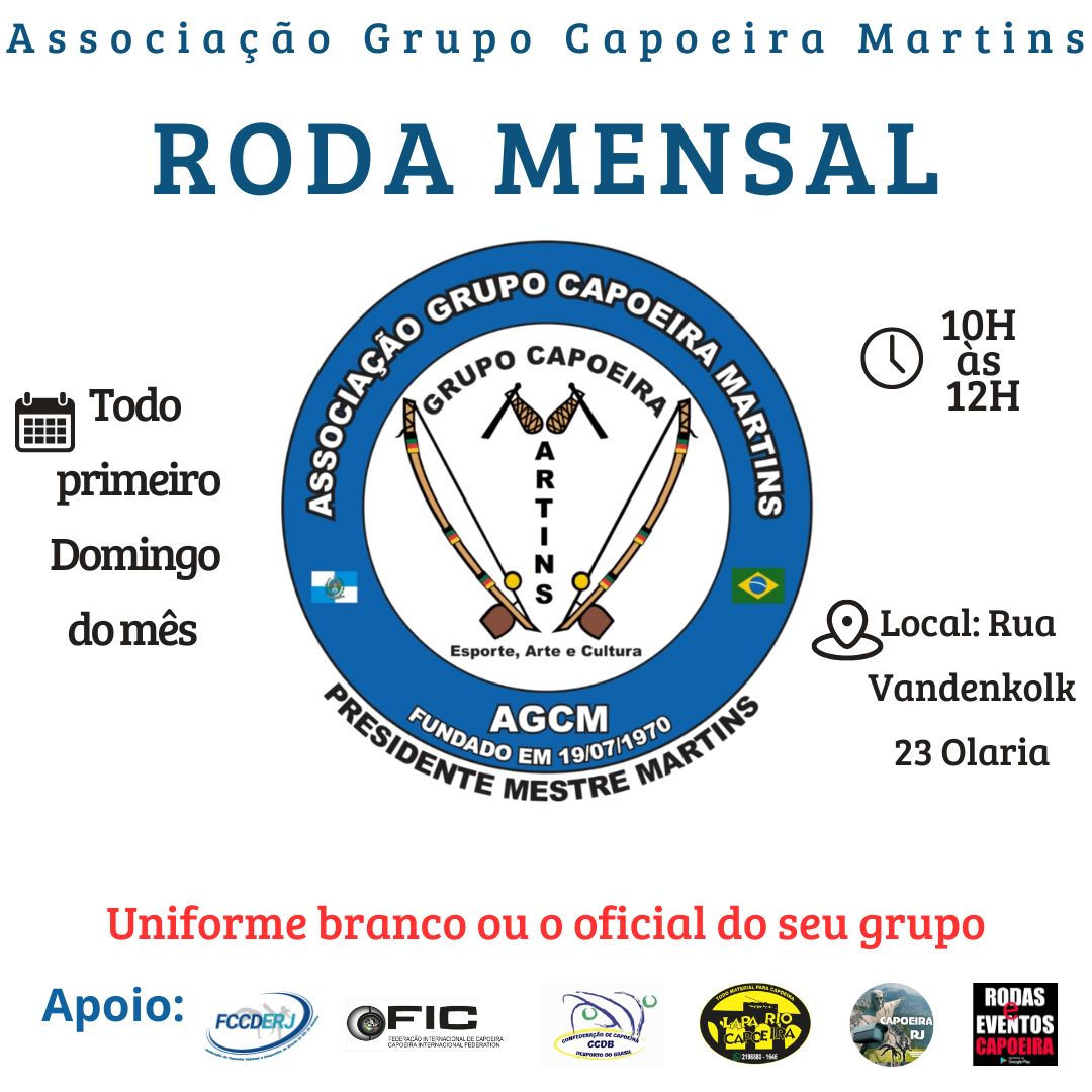 Cartaz da Roda Mensal do Grupo Capoeira Martins