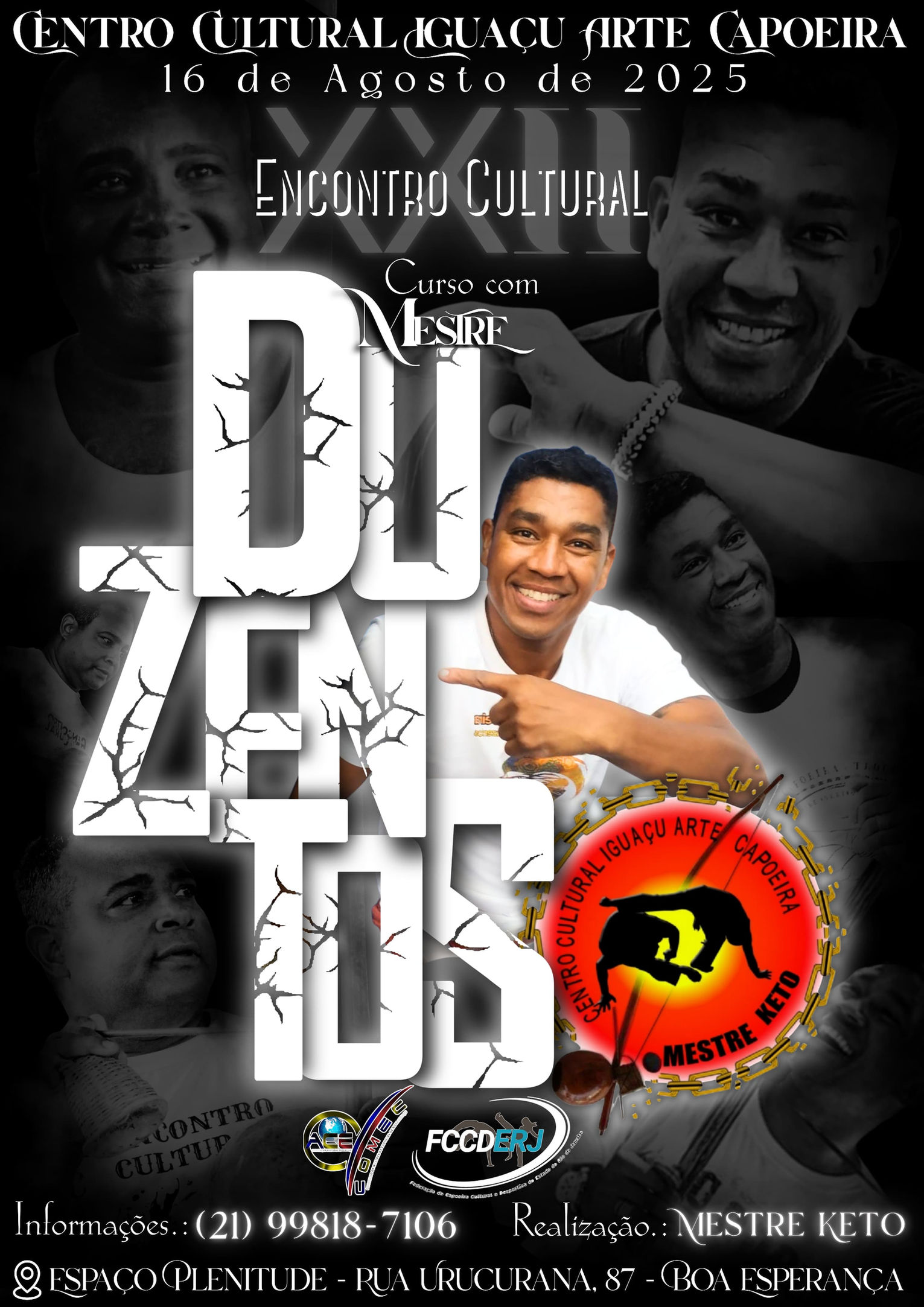 Cartaz do XXII Encontro Cultural do Centro Cultural Iguaçu Arte Capoeira