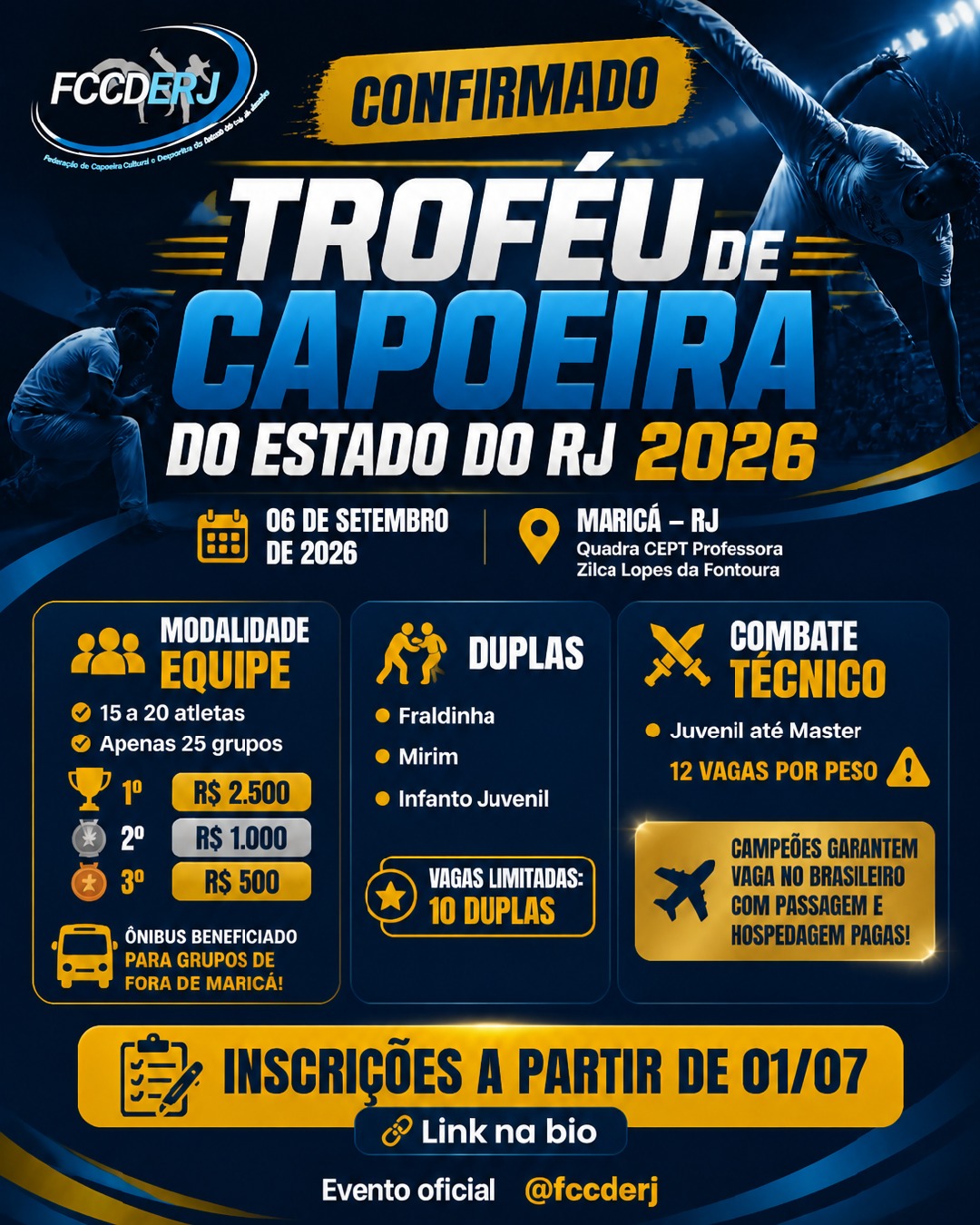 Cartaz do Troféu de Capoeira do Estado do RJ 2026